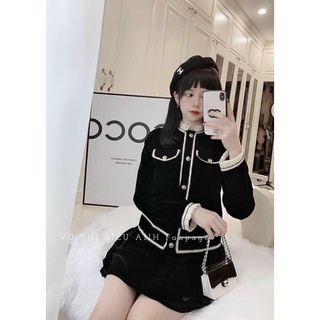 Áo khoác nhung viền cực xịn