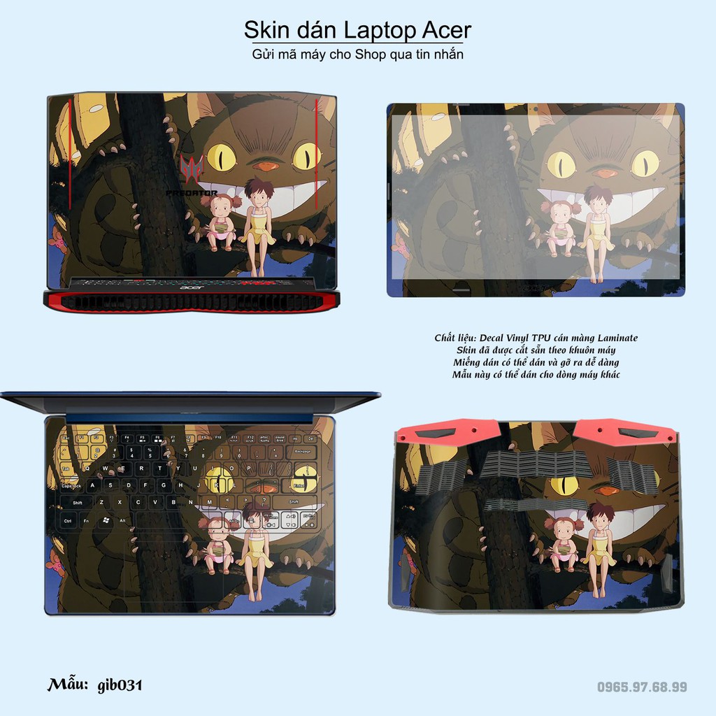 Skin dán Laptop Acer in hình Ghibli movies (inbox mã máy cho Shop)