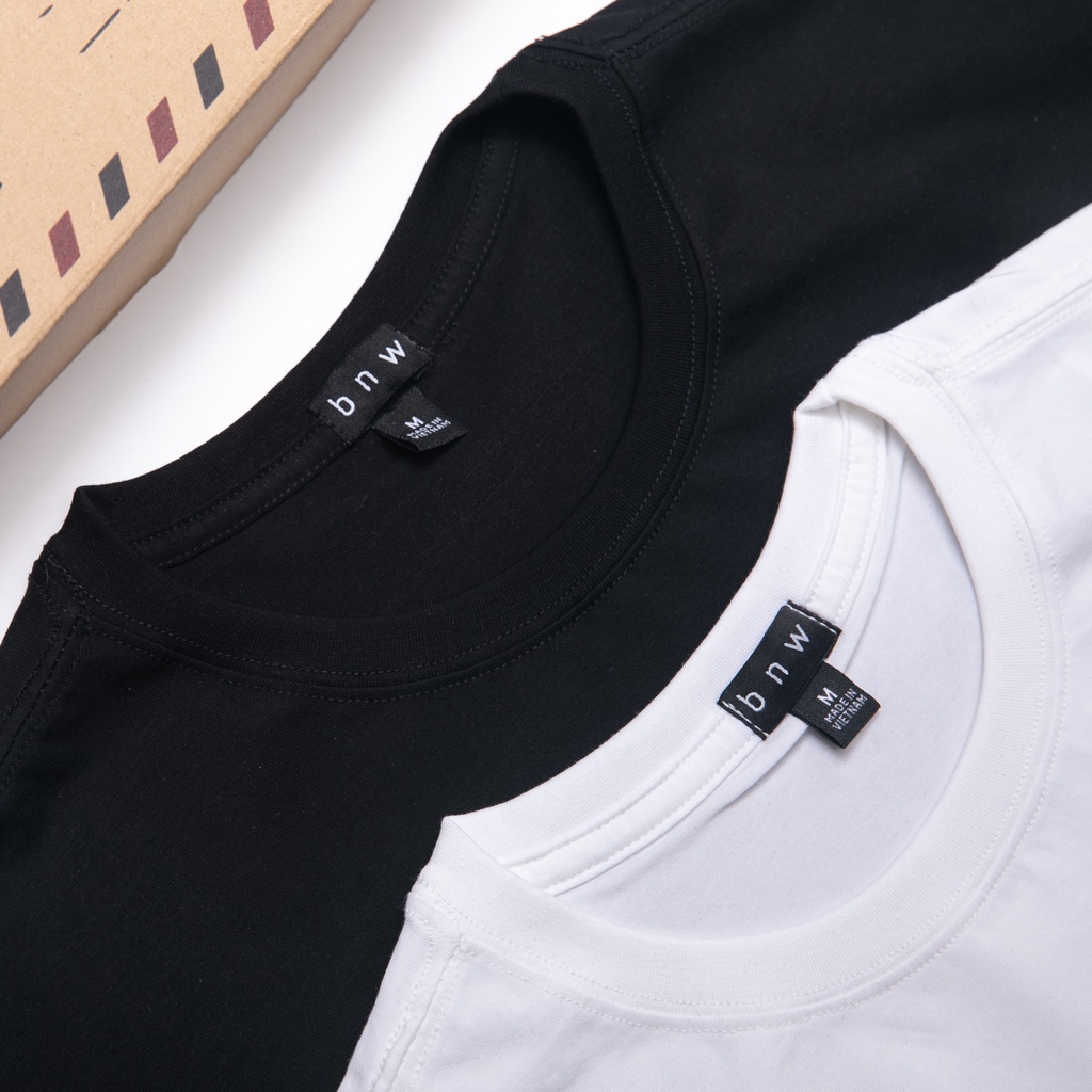 Áo thun nam nữ Unisex form rộng BNW phông trơn basic 2 màu Đen/Trắng chất cotton 100% cao cấp | BigBuy360 - bigbuy360.vn
