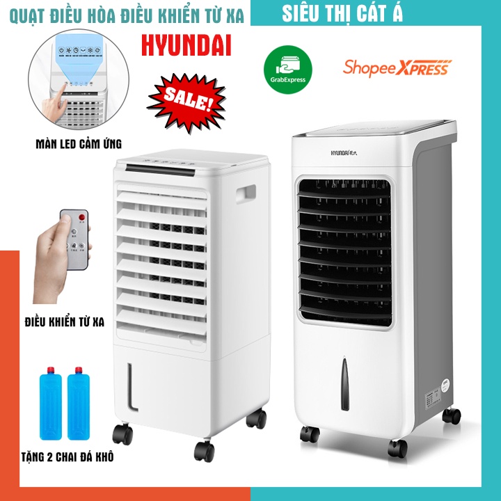 Quạt điều hòa hơi nước điều khiển từ xa HYUNDAI, công suất 80W, hàng chính hãng - TẶNG 2 CHAI ĐÁ KHÔ