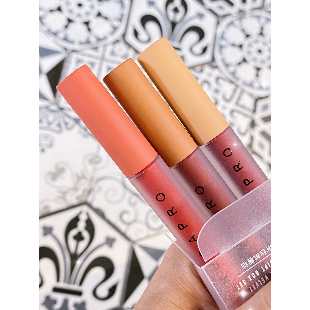 Set 3 son kem lì HUDAPRO nội địa matte lipstick lâu trôi mịn môi siêu cưng tiện lợi sỉ tốt NGỰA BEAUTY