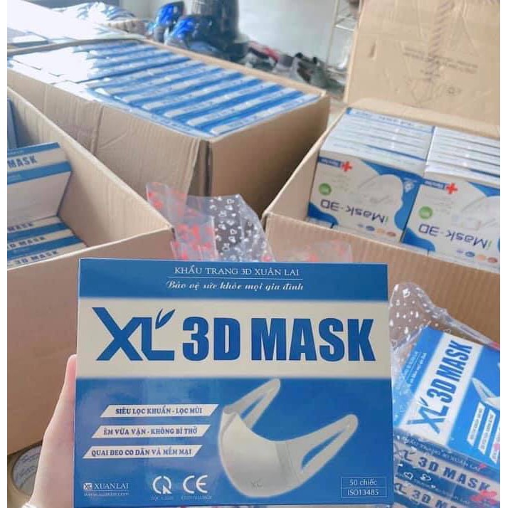 (Hot) Hộp 50 chiếc khẩu trang 3D mask họa tiết LV hothit