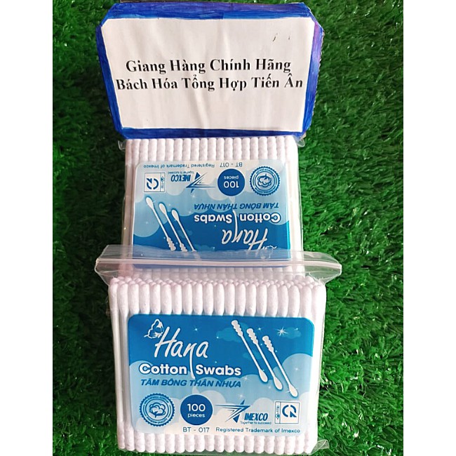 Bịch Tăm bông cao cấp Hana lõi nhựa 200 cây