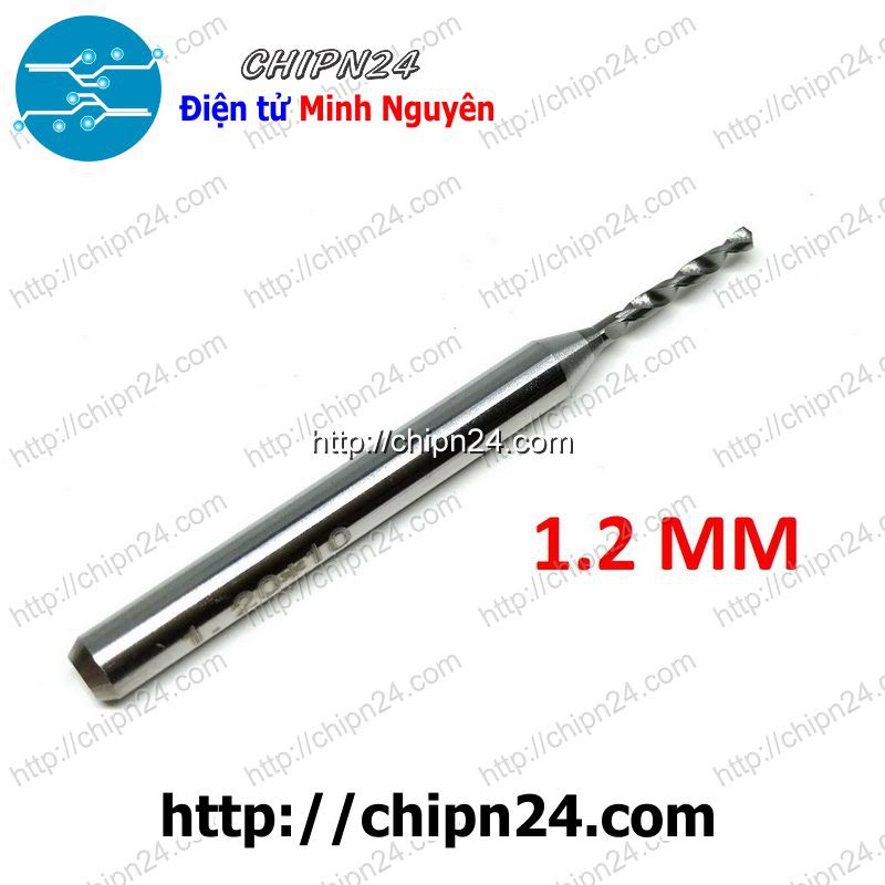 [1 CÂY] Mũi khoan mạch in CNC HỢP KIM 1.2mm (Mạch điện tử, PCB)