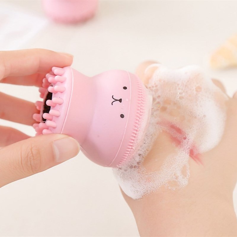 ❌GIÁ SỈ❌ Cọ Rửa Mặt Tẩy Tế Bào Chết Thiết Kế Hình Bạch Tuộc Đáng Yêu 1643