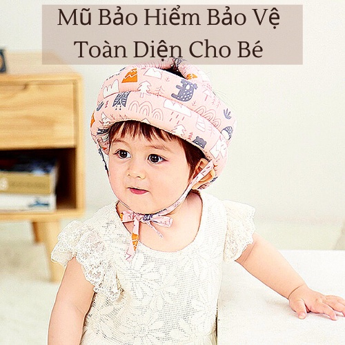 Mũ bảo hiểm cho bé tập đi, chống ngã cho bé có dây điều chỉnh kích thước