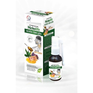 Xịt họng keo ong Mekolife Xuyên Tâm Liên  hỗ trợ làm sạch khoan miệng giảm đau rát họng, giảm ho, nhiệt mệng.