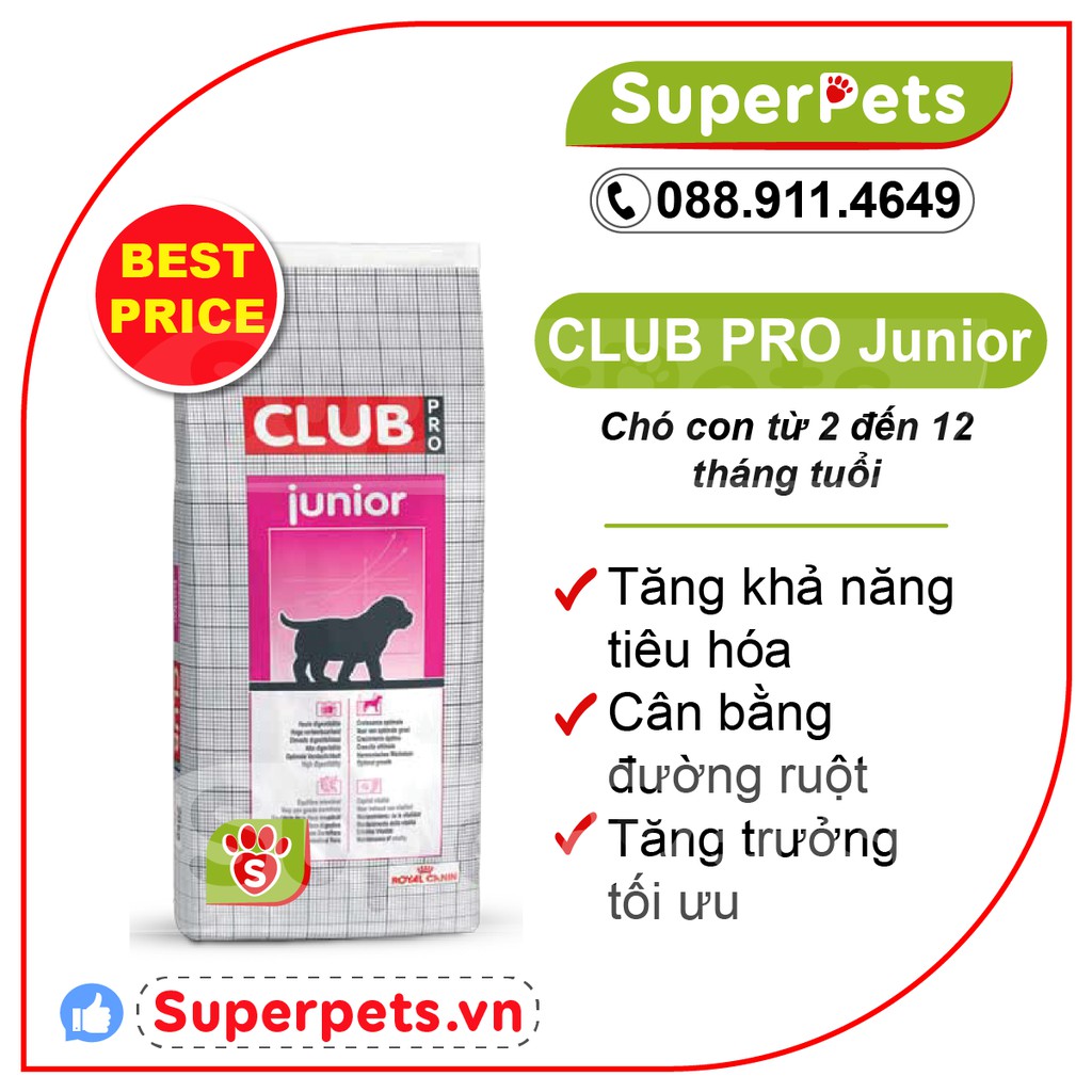 Hạt Royal Canin Cho Chó CLUB JUNIOR A3, CLUB ADULT CC Chính Hãng Nhập Pháp SUPERPETS VIỆT NAM