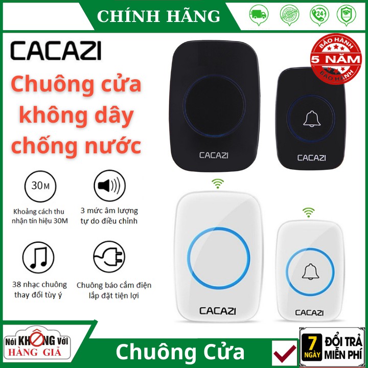 Chuông cửa không dây chống nước Cacazi A10 , Thiết kế nhỏ gọn, sang trọng, chống nhiễu, không thấm nước