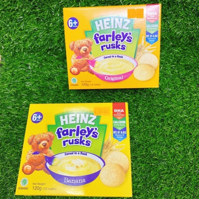 Bánh quy ăn dặm Heinz Farley's Rusks cho bé 6m+ 120g (12 chiếc)