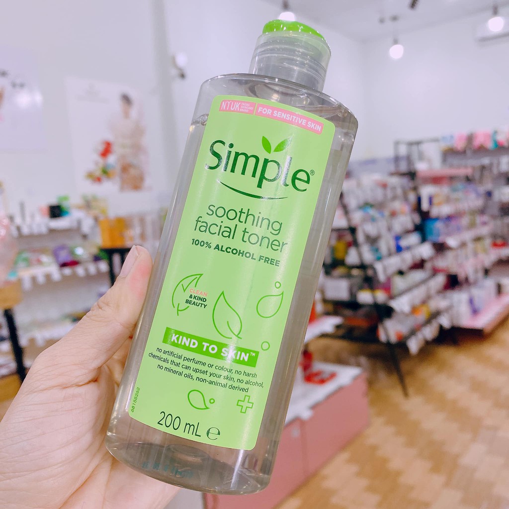 Nước Hoa Hồng Simple Toner Làm Dịu Và Cân Bằng Độ Ẩm Cho Da - Lành Tính Không Chứa Cồn 200ml - Intima Official