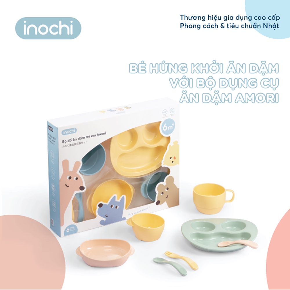 Sét 7 món bộ đồ cho bé ăn dặm nhựa Inochi cao cấp