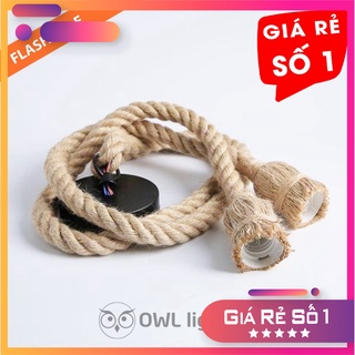 Đèn Thả: Mẫu đèn thả dây thừng đôi mỗi dây 1m chưa bóng OWL Lighting
