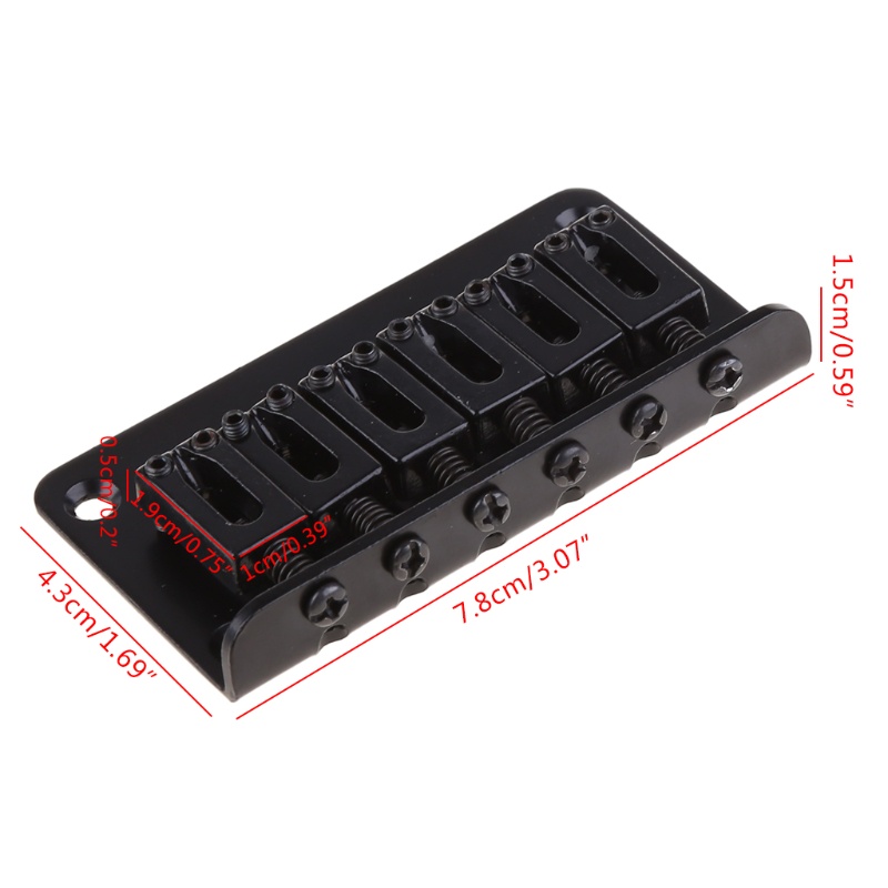 Cầu Đàn Guitar Điện 6 Dây Bằng Kim Loại Màu Đen Kèm Ốc Vít Mới