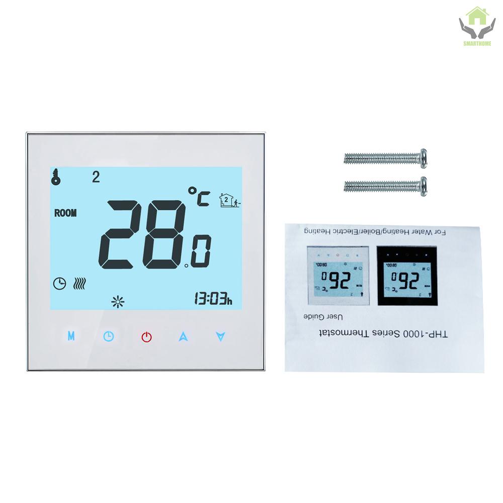 THP1000-WHPW Water Heating Thermostat Smart WiFi Digital Temperature Controller Tuya/SmartLife APP Control Backlit LCD Display Programmable Voice Control Compatible with Amazon Echo/Google Home/Tmall Genie/IFTTT 3A AC95-240V