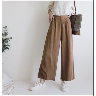 Quần ống rộng vải linen bamboo Nhật