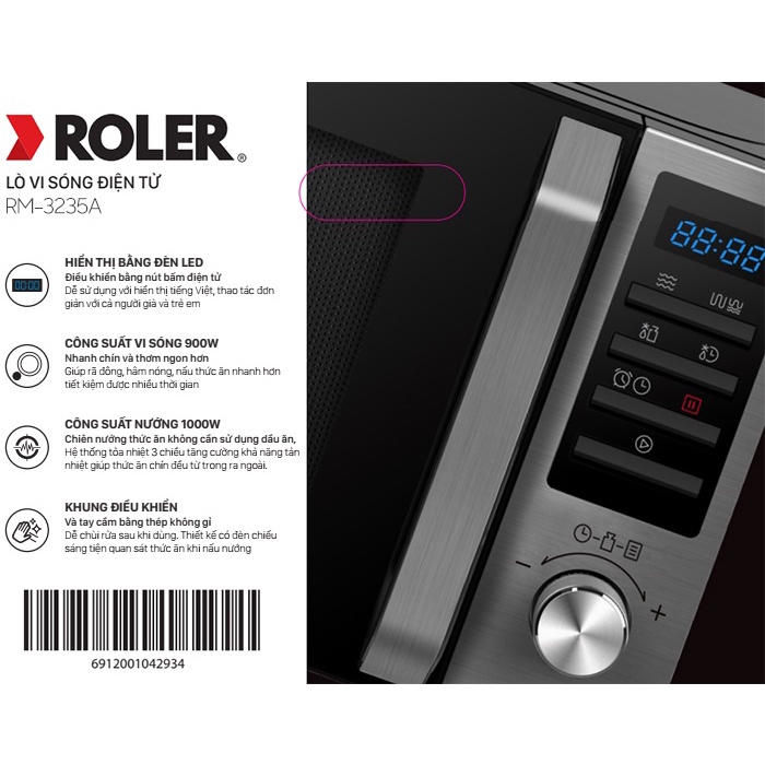 Lò vi sóng điện tử có nướng 20L Roler RM-3235A