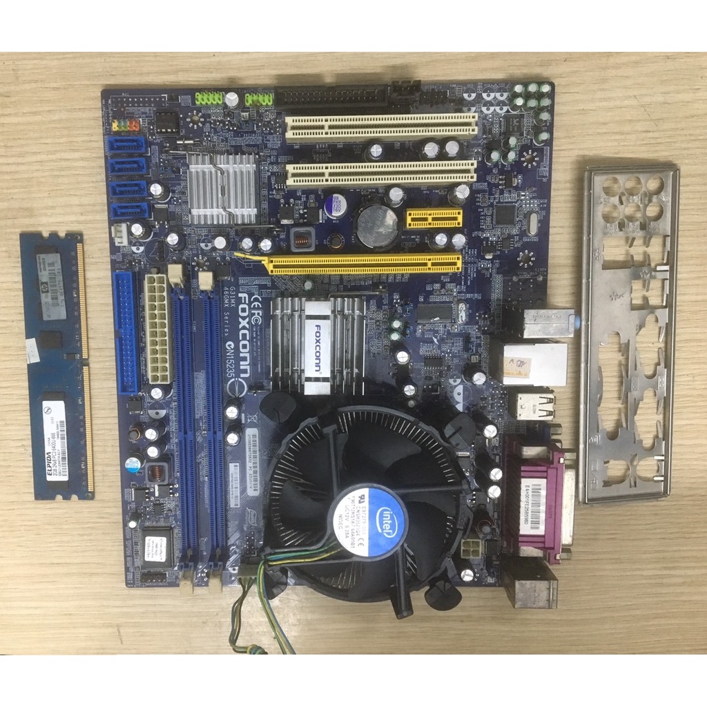 Combo main foxcon G31 + Ram 2Gb + cpu E7500 + Quạt