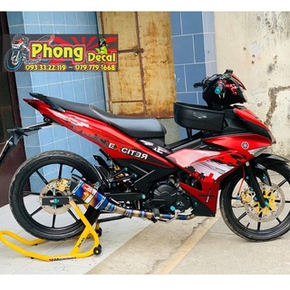 Tem rời exciter 150 thành phố dán xe đỏ phối tem đen - tem chuẩn hình