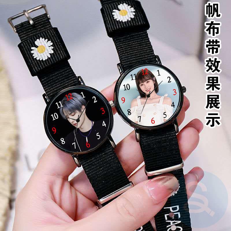 ✾✙☬free engraving watch, custom photo, picture, name plate, couple, male and female students, adult graduation season gift