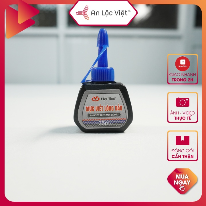 Chai 25ml Mực Lông Dầu Penta - Xanh Dương sử dụng đổ mực cho các loại bút lông dầu hiện nay