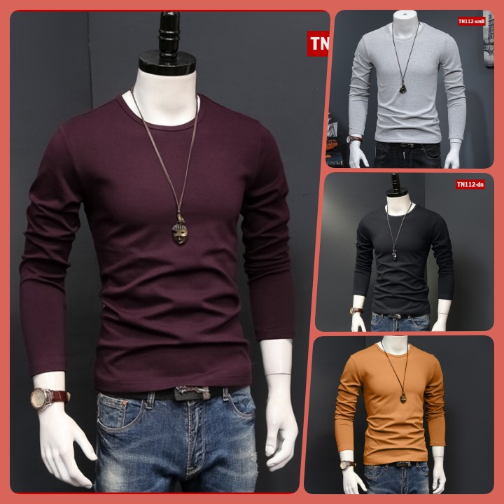 Áo phông nam tay dài trơn TN112 nhiều màu sắc vải sợi tre tổng hợp trẻ trung phù hợp mọi giới tính
