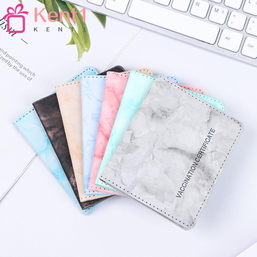 Bao Da PU Họa Tiết Vân Đá Cẩm Thạch KENT1 Đựng Hộ Chiếu/Thẻ Ngân Hàng Chống Nước Nhiều Màu Thời Trang Cho Unisex