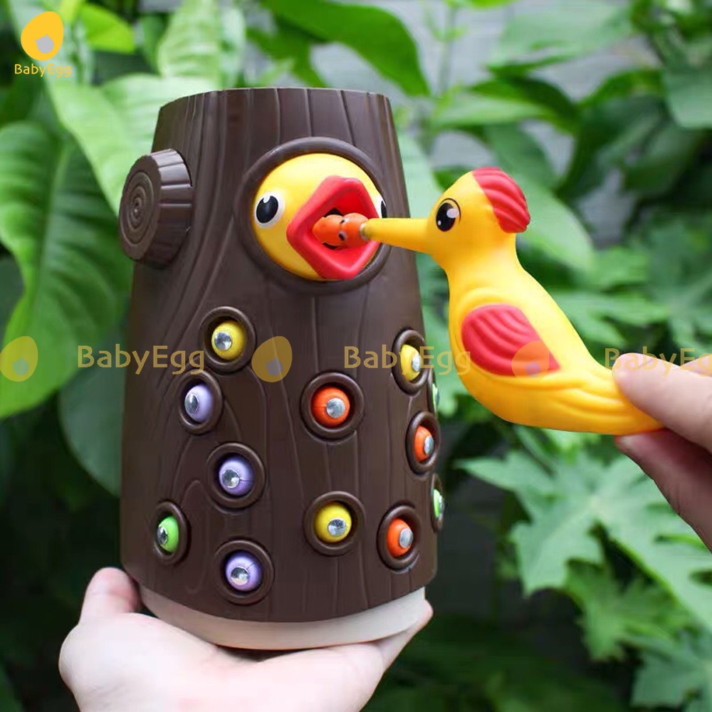 Đồ chơi GIÁO DỤC trẻ em thông minh Bộ chim gõ kiến bắt sâu cho bé trai bé gái 1 2 3 4 tuổi phát triển trí tuệ montessori
