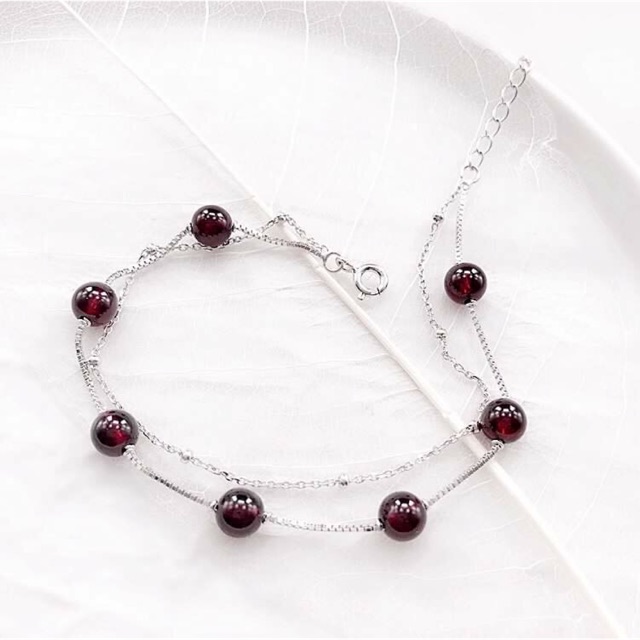 Bạc mix đá garnet