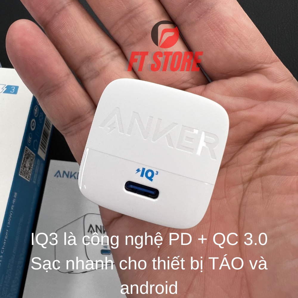 Củ sạc nhanh Anker 313 GaN II 30W PIQ 3.0/PD/PPS  - A2639 Hàng Chính Hãng