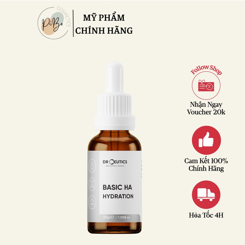 Serum Cấp Ẩm Dành Cho Da Dầu Mụn Không Gây Nhờn Bí Da Drceutics Basic HA Hydration