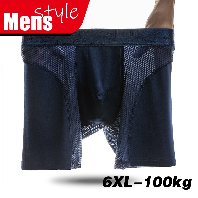 Quần Lót Boxer Hai Lớp Ống Dài Thoáng Khí Chống Mài Mòn Thời Trang Thể Thao Nam Mới 256