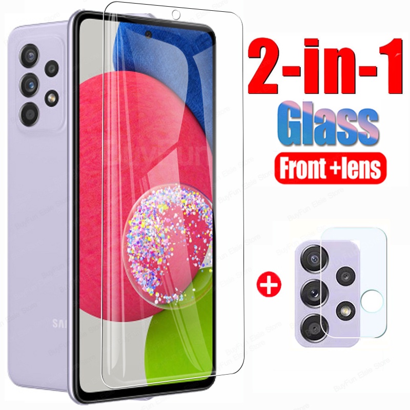 Kính cường lực 2 trong 1 bảo vệ ống kính máy ảnh cho Samsung Galaxy A52s 5G A52 s A 52s