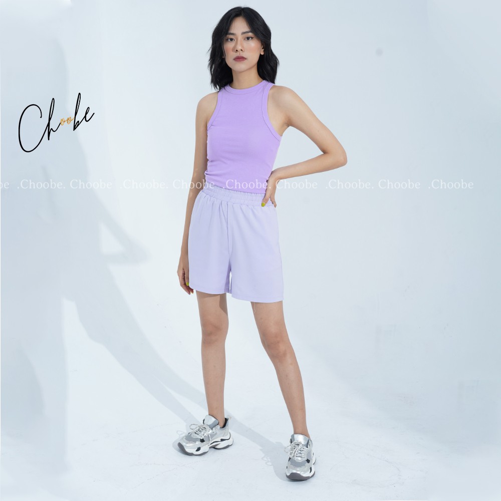 Áo croptop Choobe vải cotton cao cấp ba lỗ nữ sát nách form ôm thun co giãn thoáng mát A26