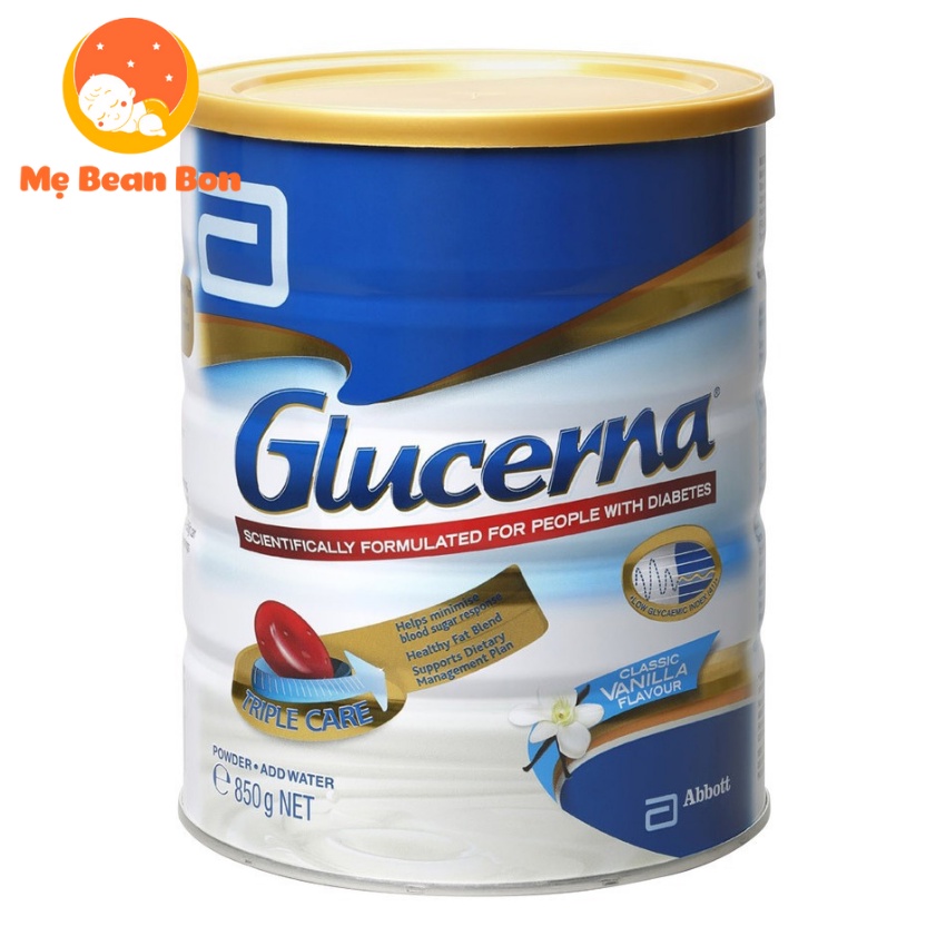 Sữa tiểu đường Glucerna 850g Của Úc hương Vani dành cho người tiểu đường ăn kiêng ổn định đường huyết bồi bổ sức khoẻ