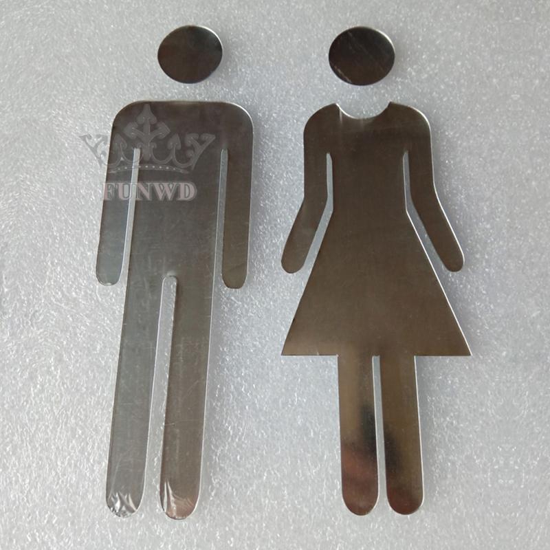 Set 2 miếng dán cửa ra vào đánh dấu nhà vệ sinh nam / nữ bằng chất liệu acrylic tiện dụng