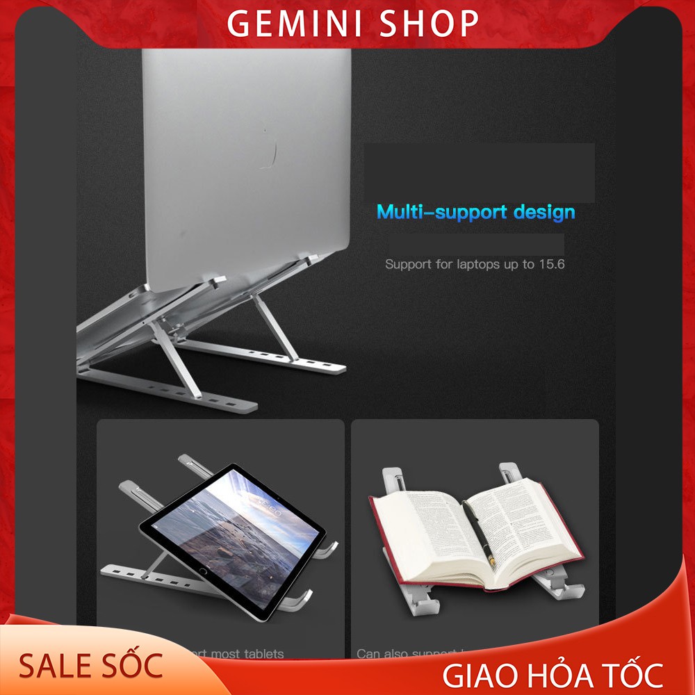 Giá đỡ LAPTOP , MACBOOK, IPAD N3 bằng nhôm điều chỉnh độ cao đế tản nhiệt laptop dưới 15.6 inch đế kê laptop