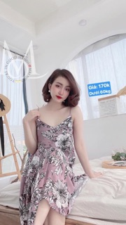 Đầm hai dây tole thái maingo