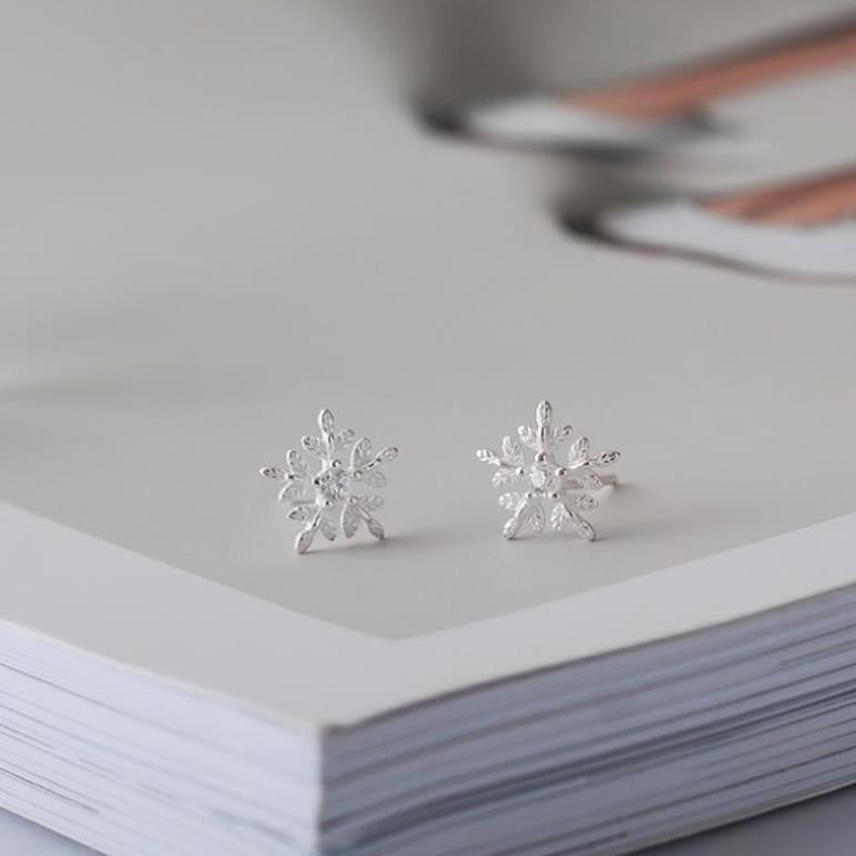 bông tai cánh tuyết , bạc chuẩn 925 sáng đẹp
