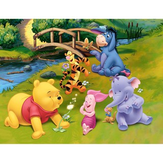 Tranh dán tường tranh trang trí cho bé 3D gấu Pooh 1 BINBIN TB06 (Không phai màu)