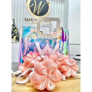 Bông tắm tạo bọt weilaiya hàng chính hãng, hình cánh hoa cao cấp dạng tròn vải lưới, bông tắm mềm mịn, giúp sạch bụi bẩn