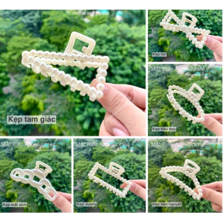 Kẹp tóc nữ đính hạt trai phong cách Hàn Quốc  xinh tươi