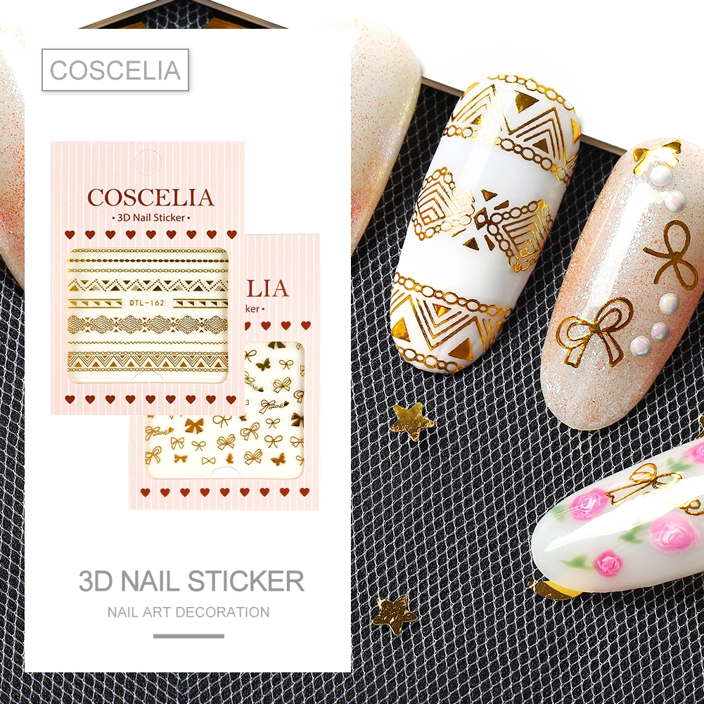 [Hàng mới về] Hình dán móng tay họa tiết bướm 3D phong cách nghệ thuật hợp thời trang