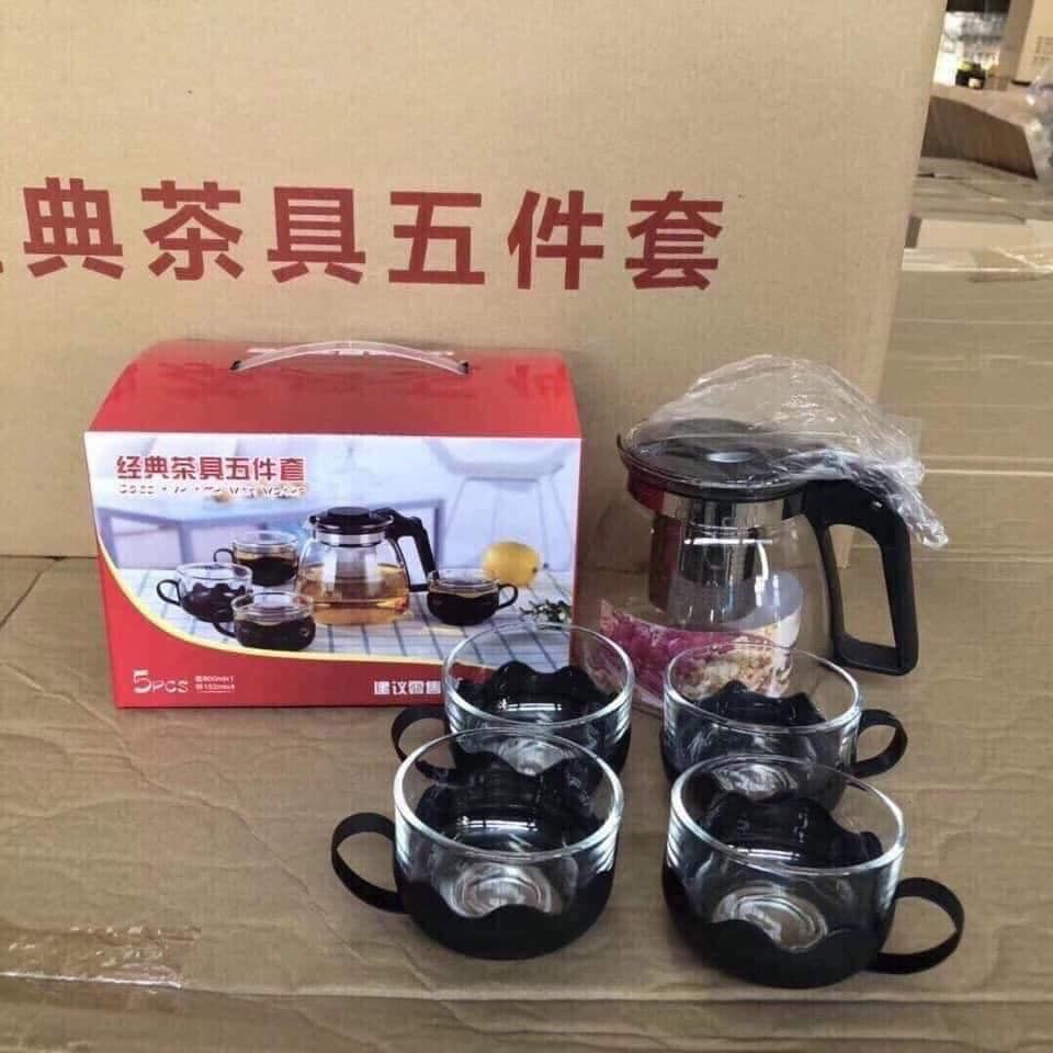 bộ ấm trà thủy tinh