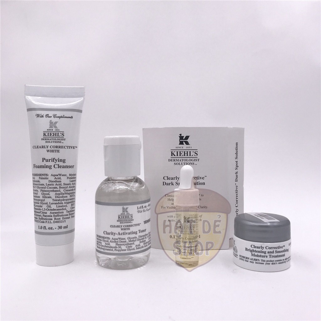 Kiehl's / Kiehls Set Dưỡng Trắng Da Mini 4 Món-Hàng Chính hãng