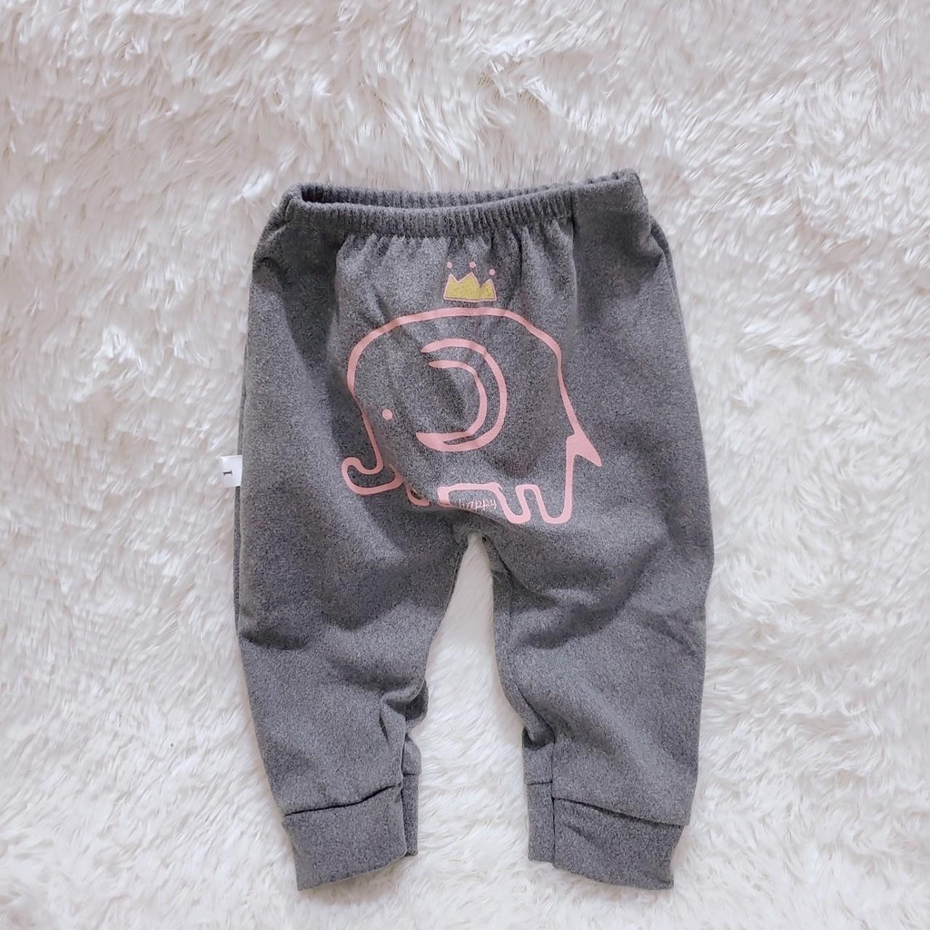 Quần dài rời nhí bo ống mùa đông vải nỉ nhung lông mềm mại dày dặn co giãn in mông thú cho bé trai gái 5-12.5kg