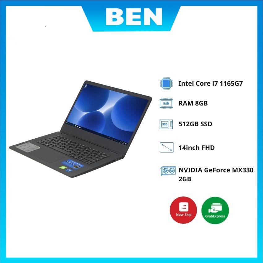 Laptop Dell Vostro 3400 (V4I7015W1)/ Black/ Intel Core i7 1165G7 (1.2Ghz,12MB)/ RAM 8GB