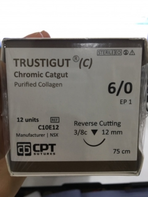 Chỉ phẫu thuật tự tiêu Chromic Catgut 6/0 lẻ