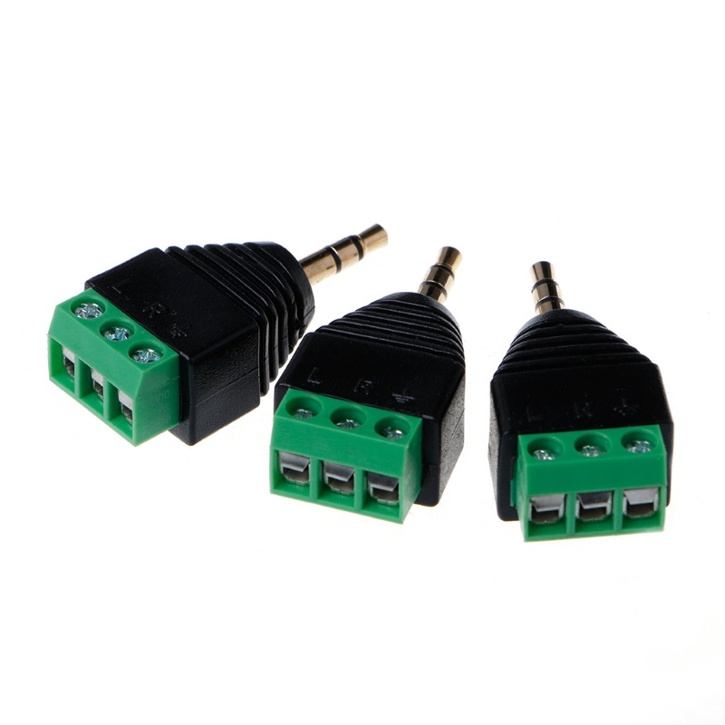 Set 3 Đầu Nối Dây Cáp Âm Thanh / Video AV Balun 3 5mm 1 8 AV 3
