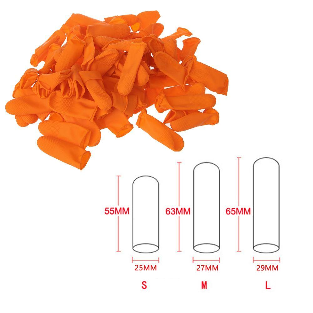 Set 100 Găng Tay Bảo Vệ Ngón Tay Màu Cam Chất Lượng Cao